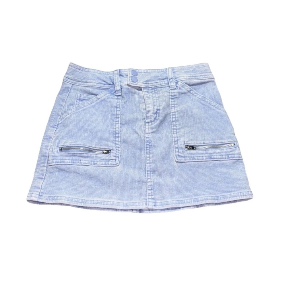 Forever21 Womens Mid Rise Corduroy A-Line Skirt-Juniors 11/12 Blue